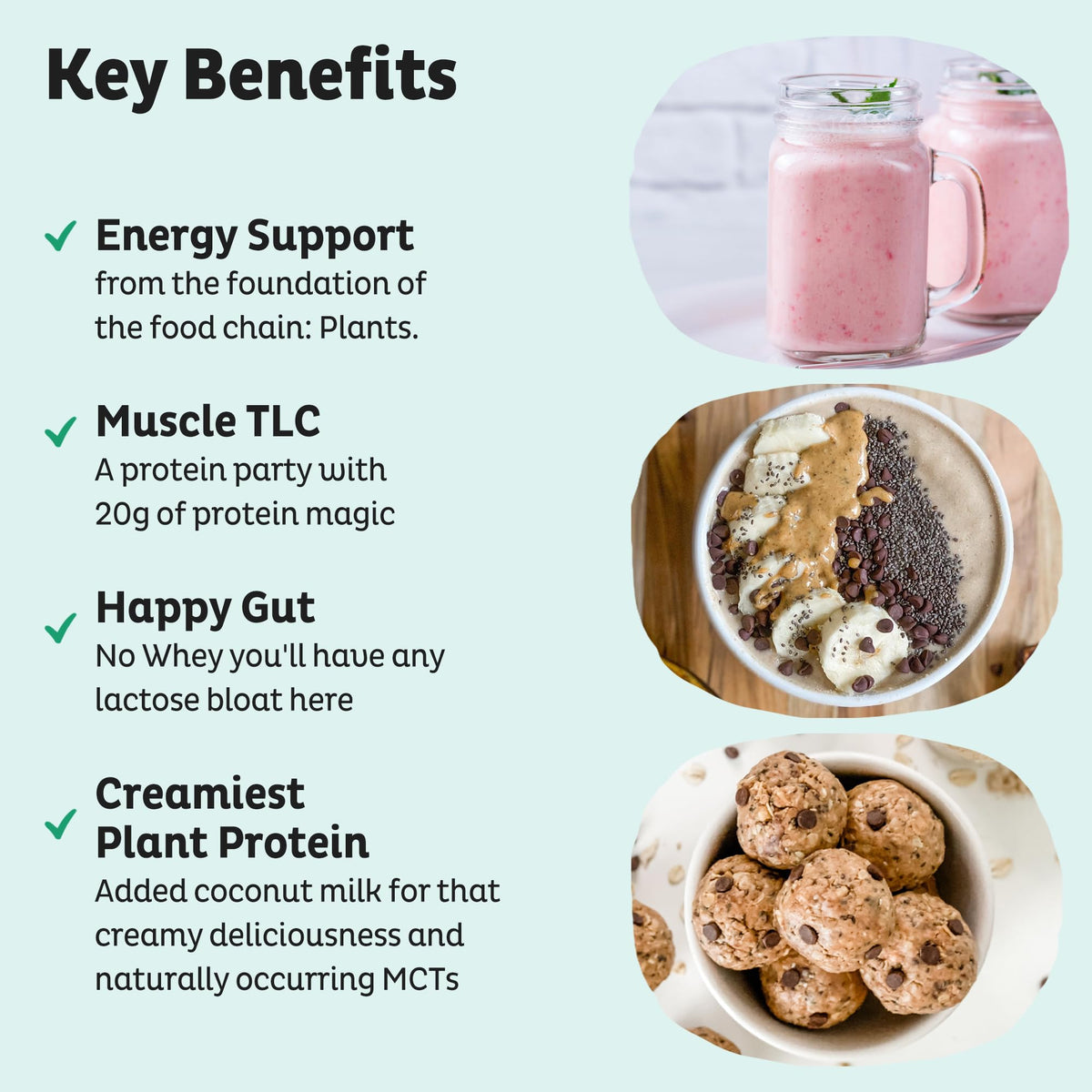 Vegan Protein Powder, Unflavored & Unsweetened Pea Protein Blend, 20 Servings N880698