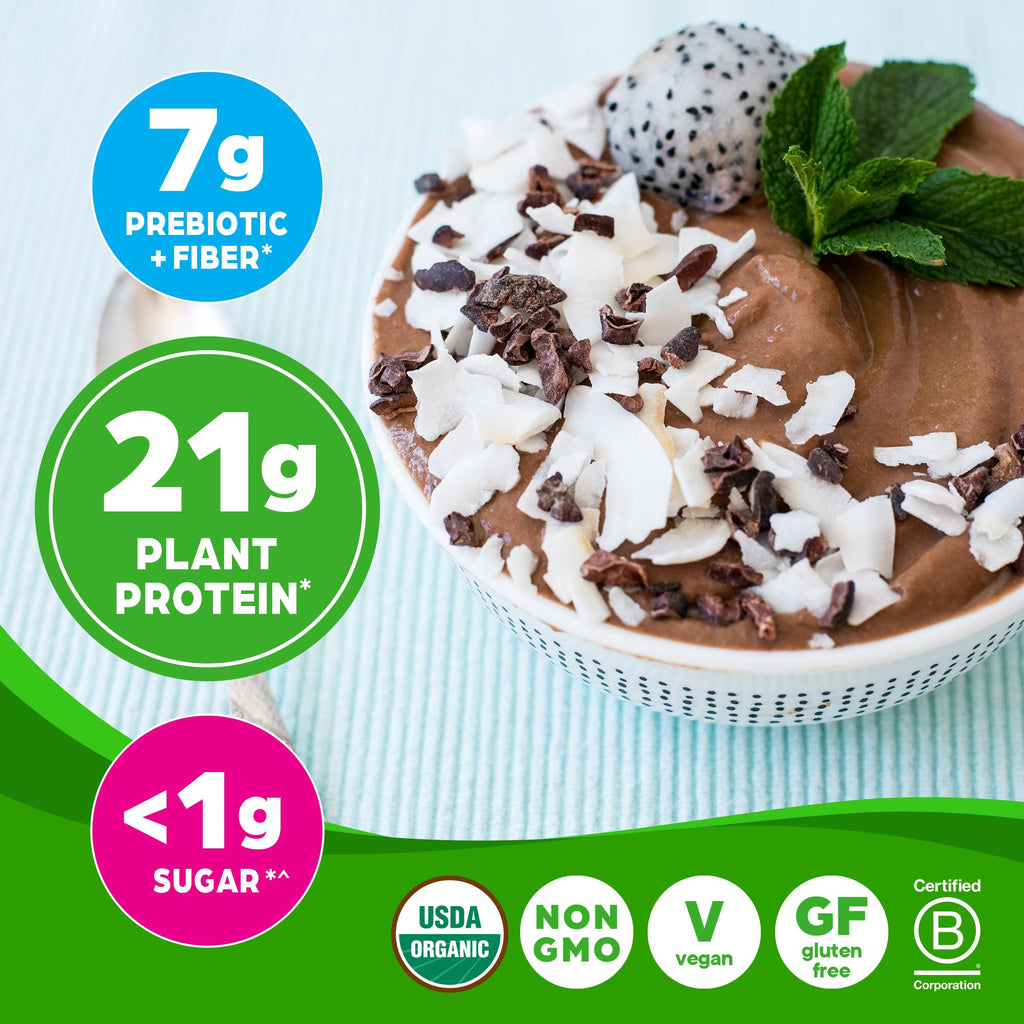 Organic Vegan Protein Powder, Chocolate Fudge 2 lbs + Original 30 oz P4748