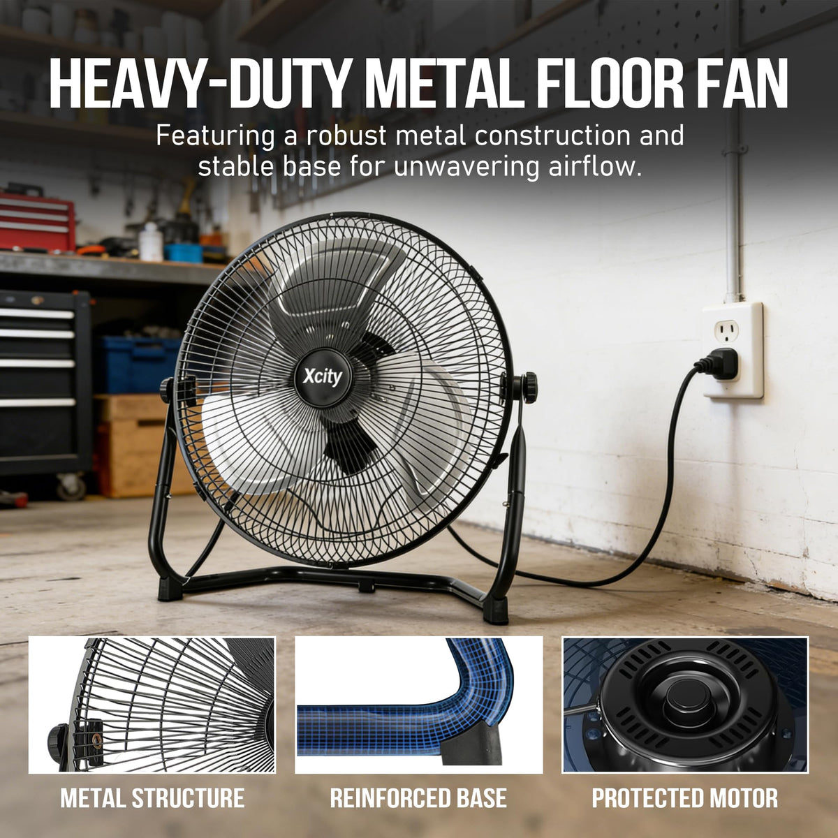18 Inch Metal Floor & Box Fan X492