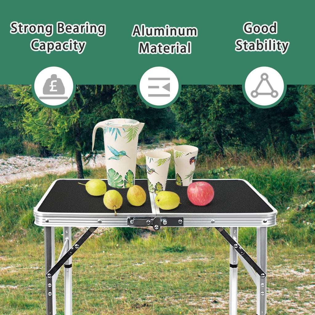 2ft Lightweight Adjustable Folding Camping Table L2324
