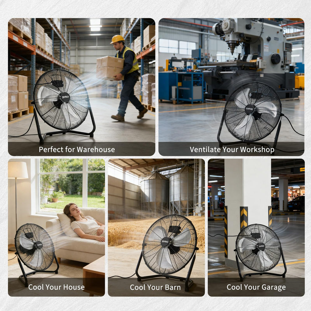 20'' 3000CFM Metal Floor Fan I943