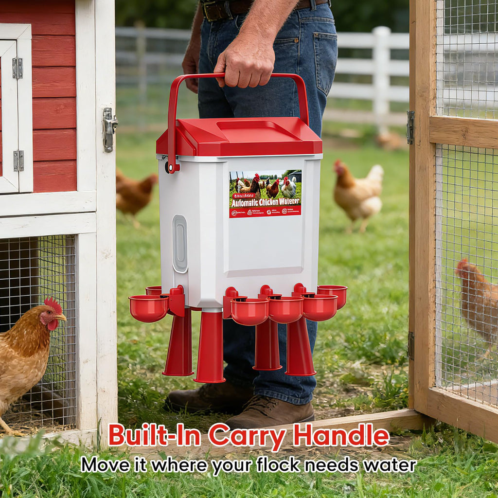 Automatic Chicken Waterer with Float Valve, 3 Gallons O478