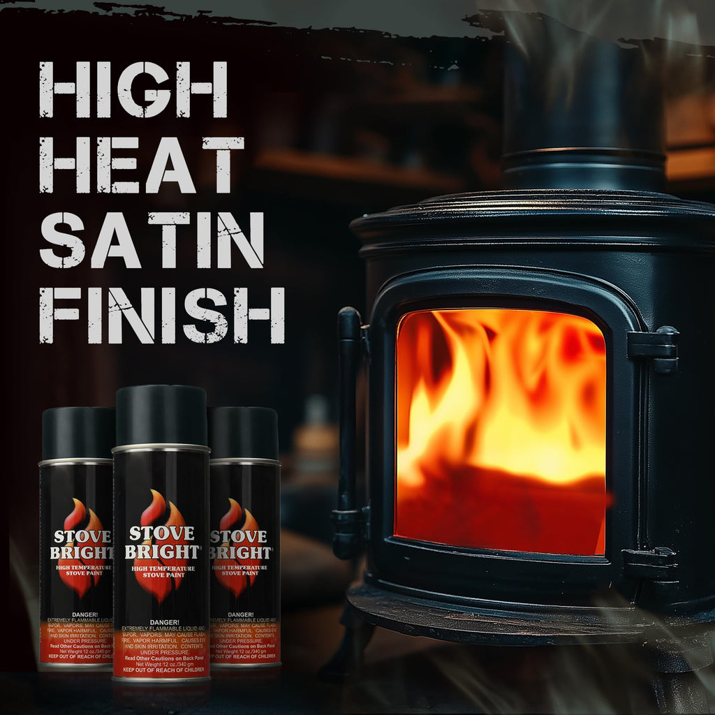 High Heat Resistant Satin Charcoal Black Spray Paint 12oz Can G962349