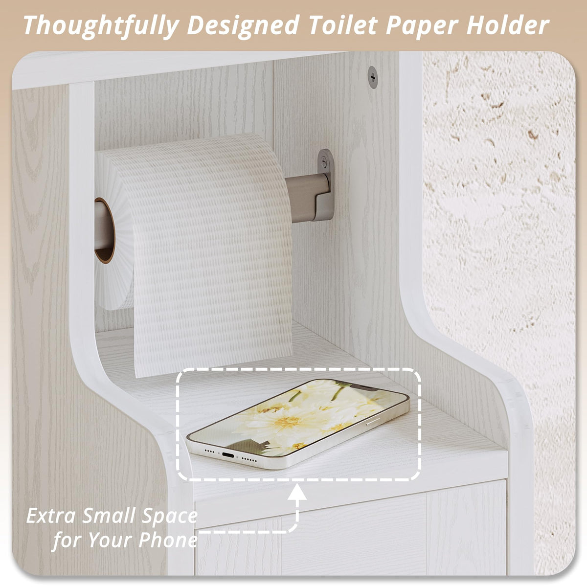 White Over The Toilet Storage Cabinet with Adjustable Shelves U2922