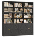 75" Tall Black Bookshelf with 6 Doors D11861