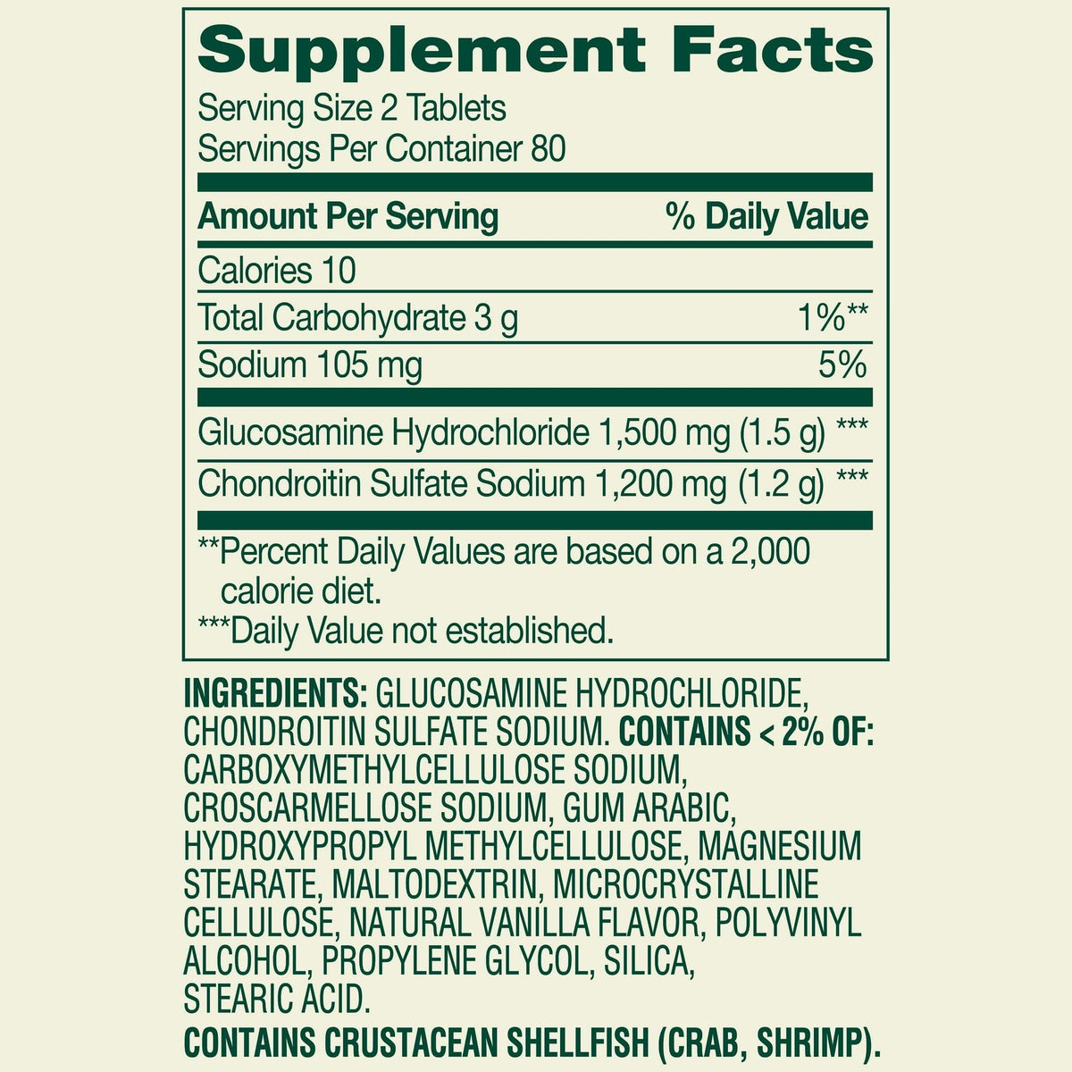 Triple Strength Glucosamine Chondroitin 340 Tablets Dietary Supplement R4089