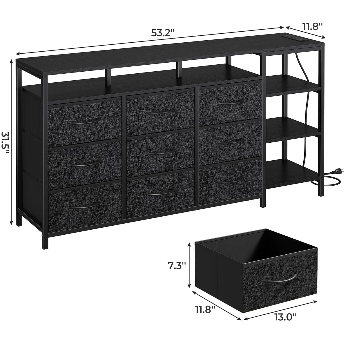 Black TV Stand J415