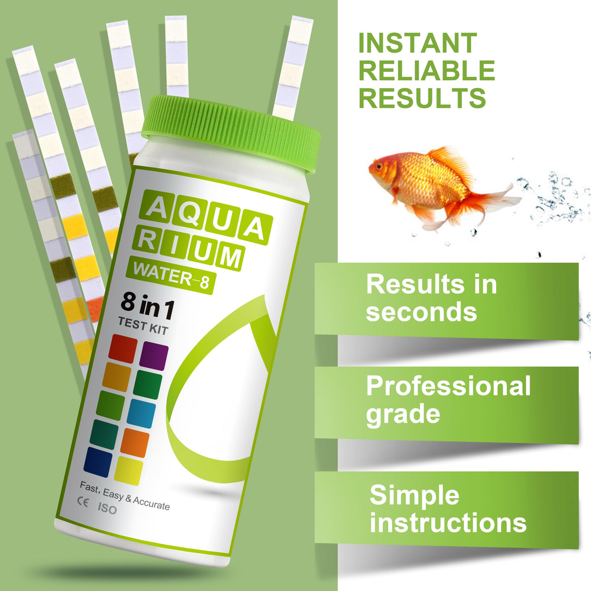 Aquarium Ammonia Test Strips 8-in-1 100 Strips M798931