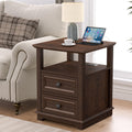 24" Tall End Table with Charging Station & 2 Drawers I584044