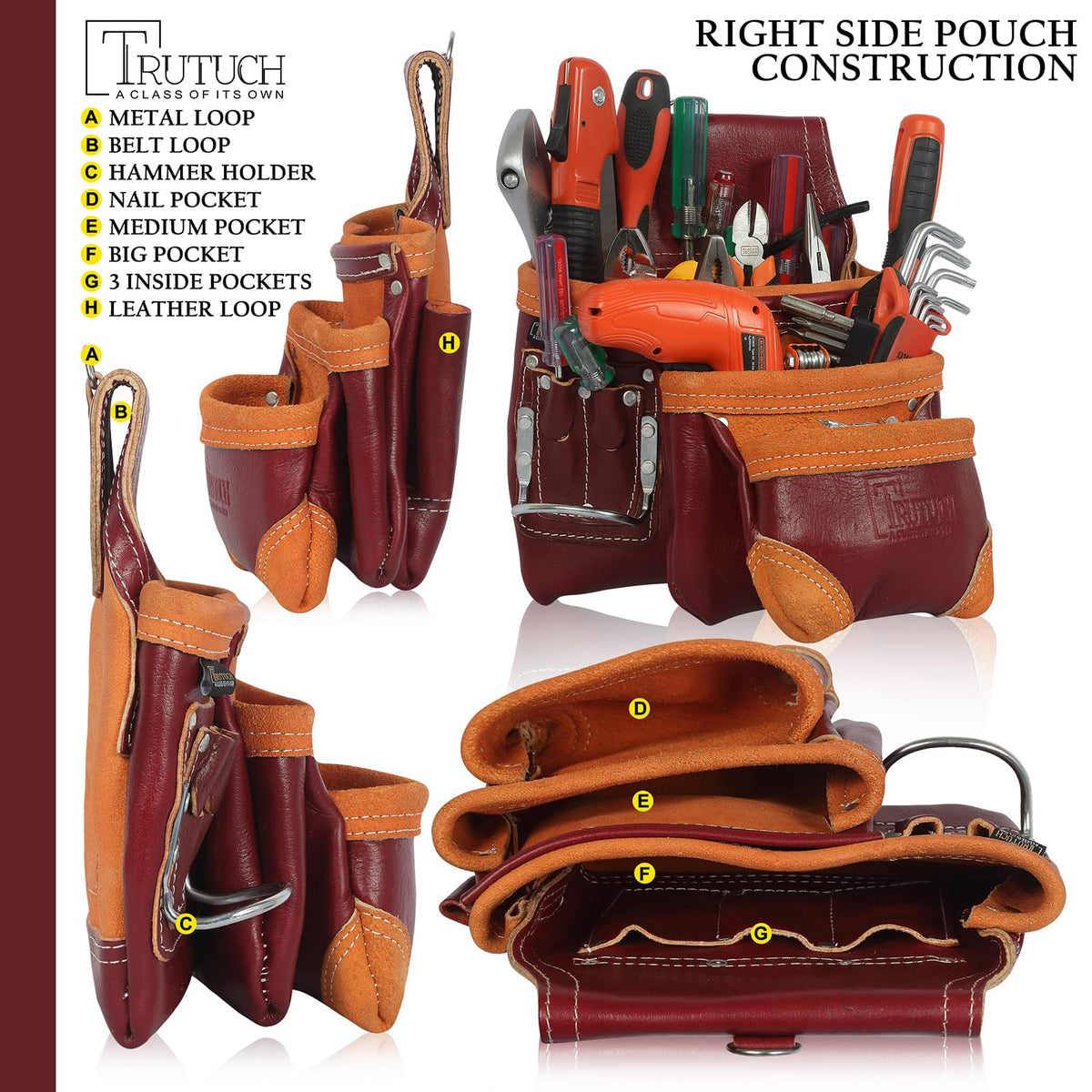 Maroon Leather Tool Belt H37442