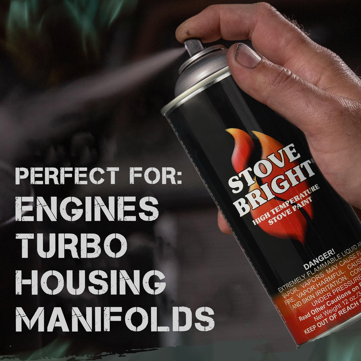 High Heat Resistant Satin Charcoal Black Spray Paint 12oz Can G962349