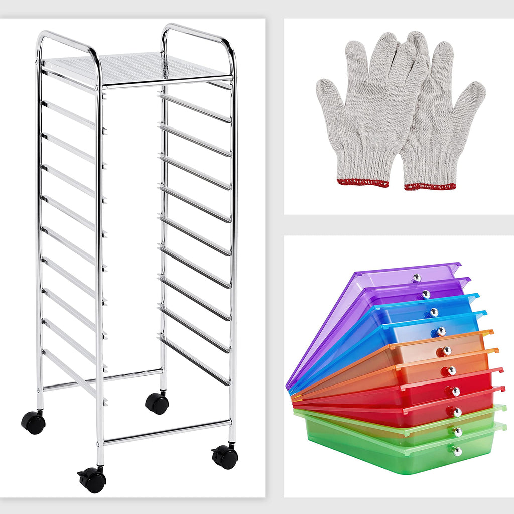 10 Drawer Rolling Cart with Locking Wheels Q8963
