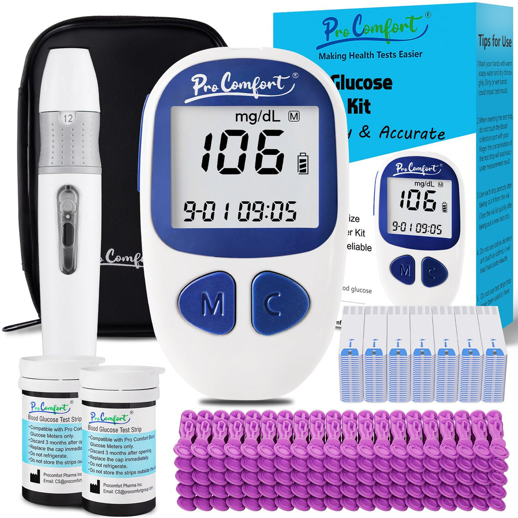 Blood Sugar Testing Kit with 100 Test Strips Lancing Device 100 Lancets Z917663