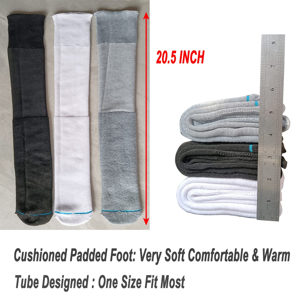 White 2 Pairs Medical Tube Socks H903