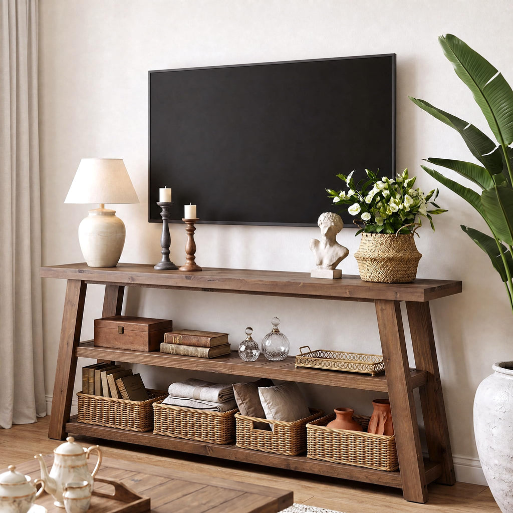 63" Solid Wood TV Stand T449