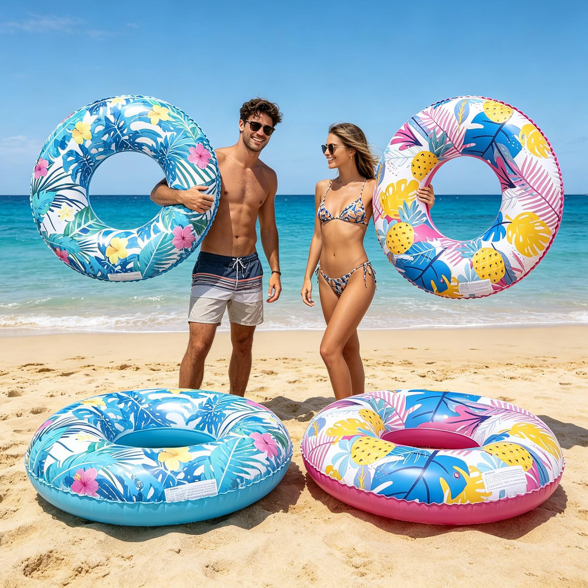 4-Pack 35" Inflatable Pool Floats M900