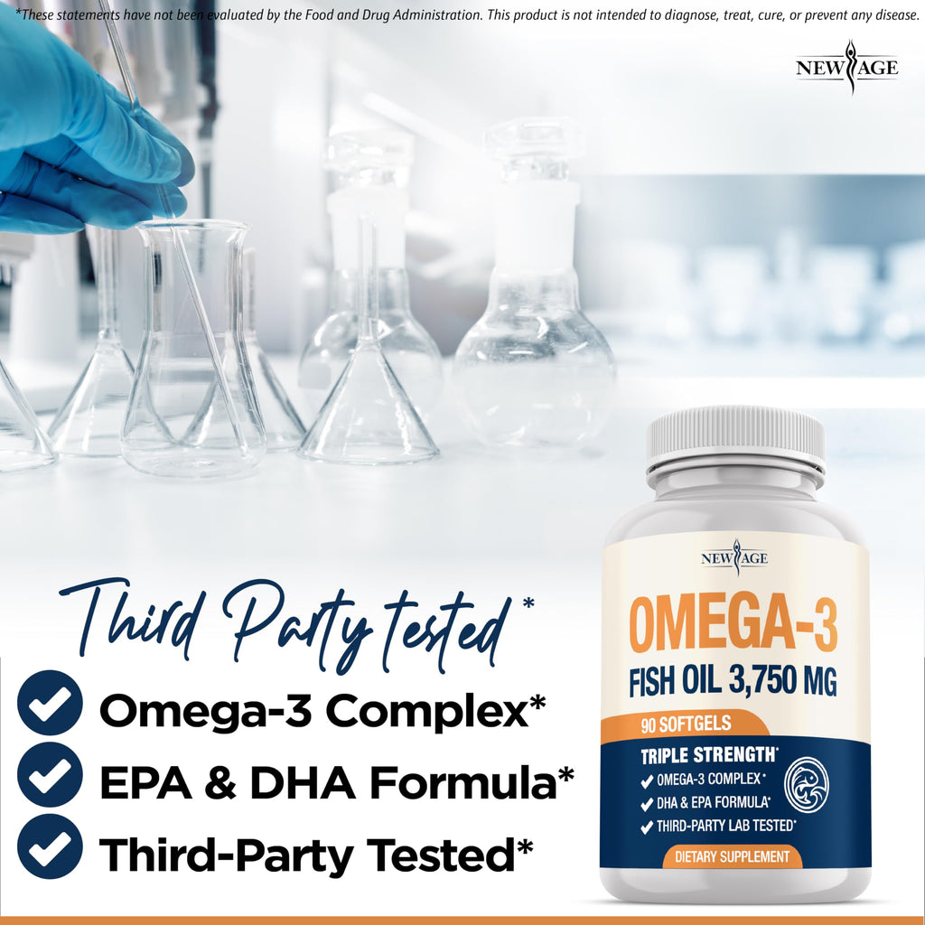 Triple Strength Omega 3 Fish Oil 3750 mg EPA & DHA 180 Count K774887