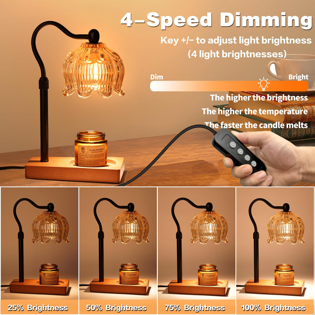 Adjustable Dimmable Candle Warmer Lamp with Timer T158559