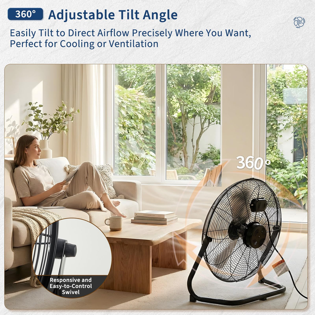 20'' 3000CFM Metal Floor Fan I943