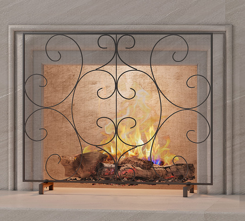Handcrafted Metal Mesh Fireplace Screen S9735