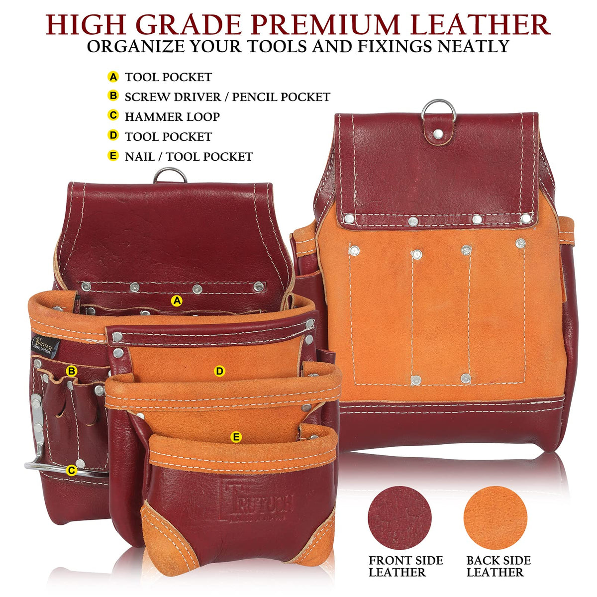 Maroon Leather Tool Belt H37442