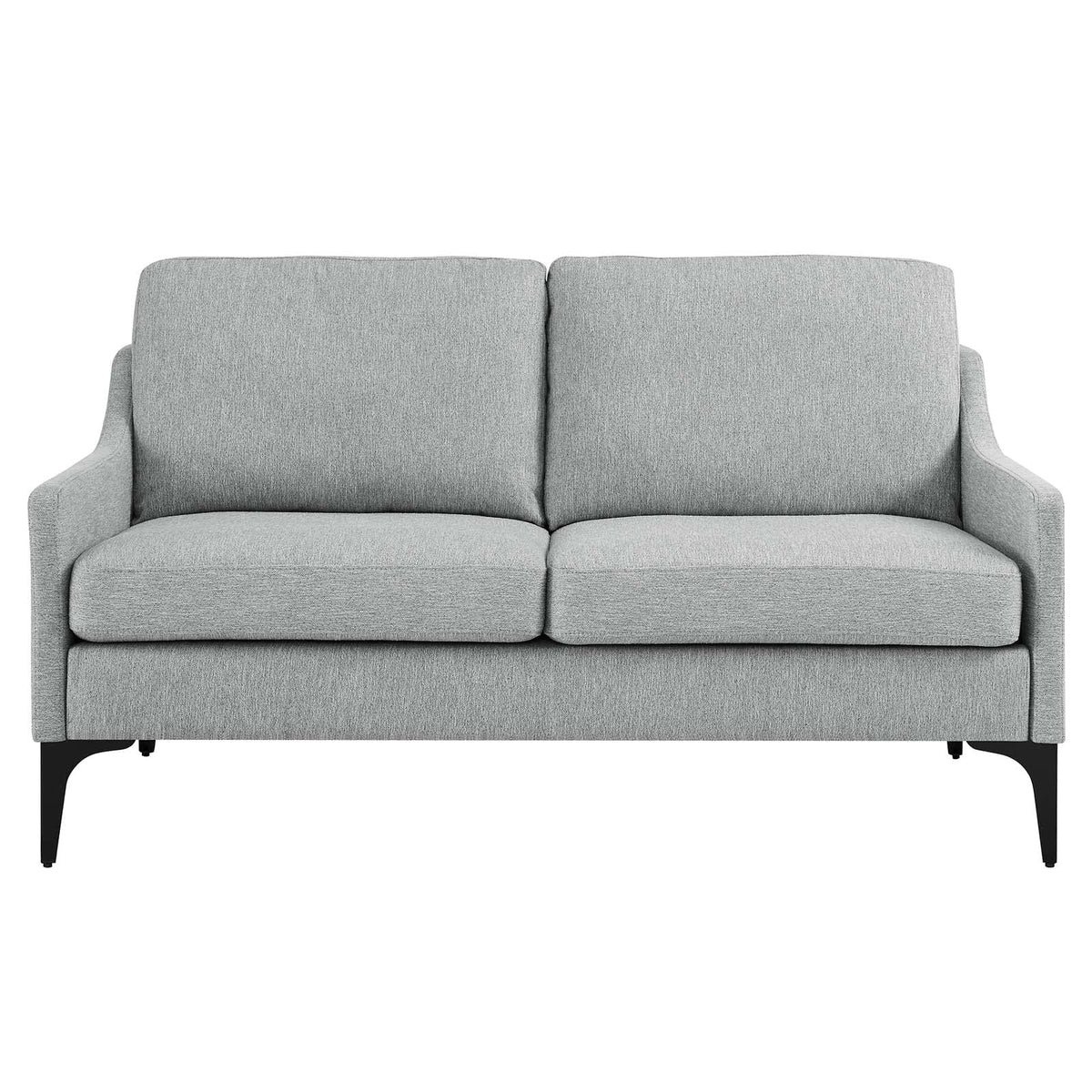 Light Gray Upholstered Fabric Loveseat S1651