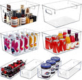 Set of 8 Clear Plastic Stackable Storage Bins A115