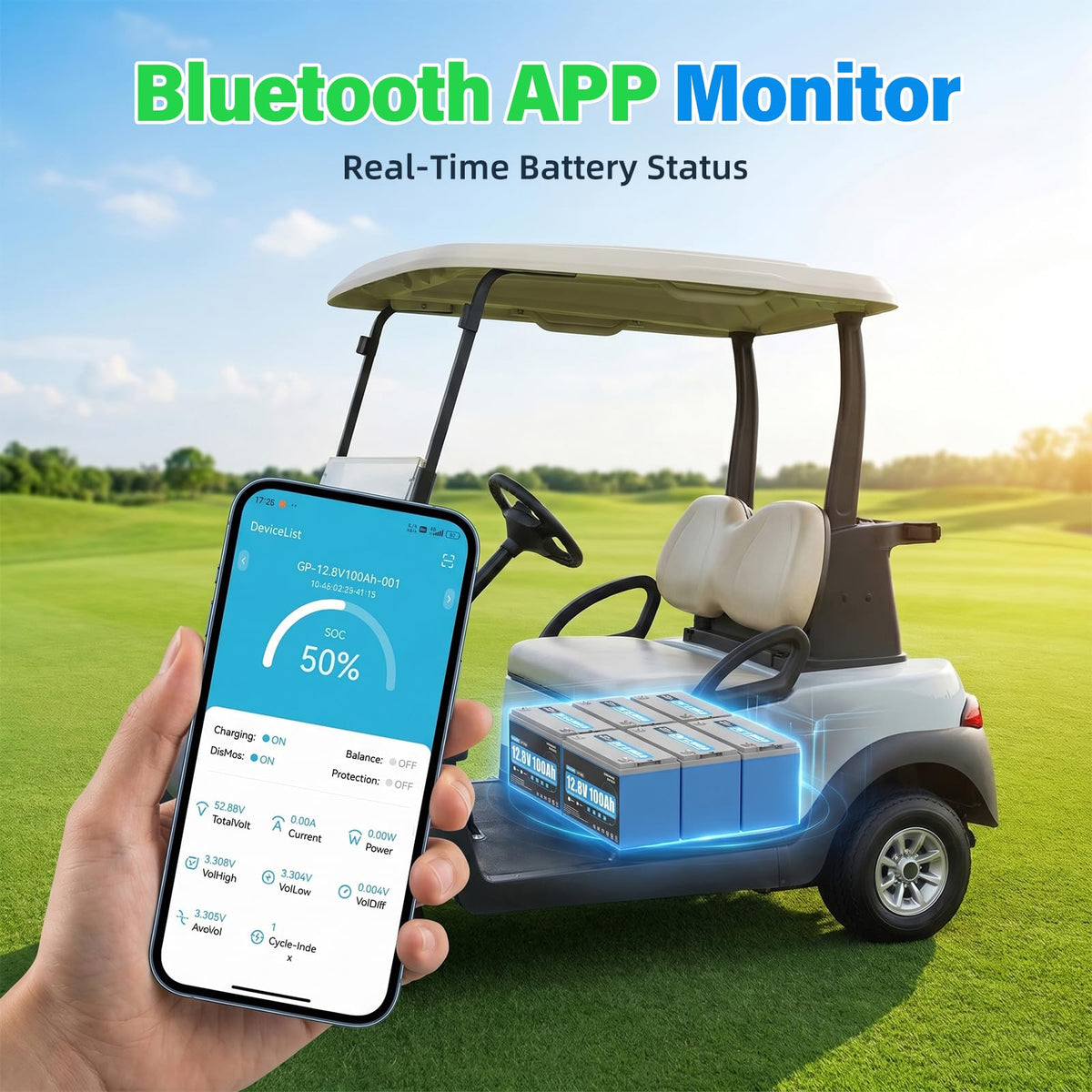 12.8V 100Ah LiFePO4 Battery with 150A BMS O906