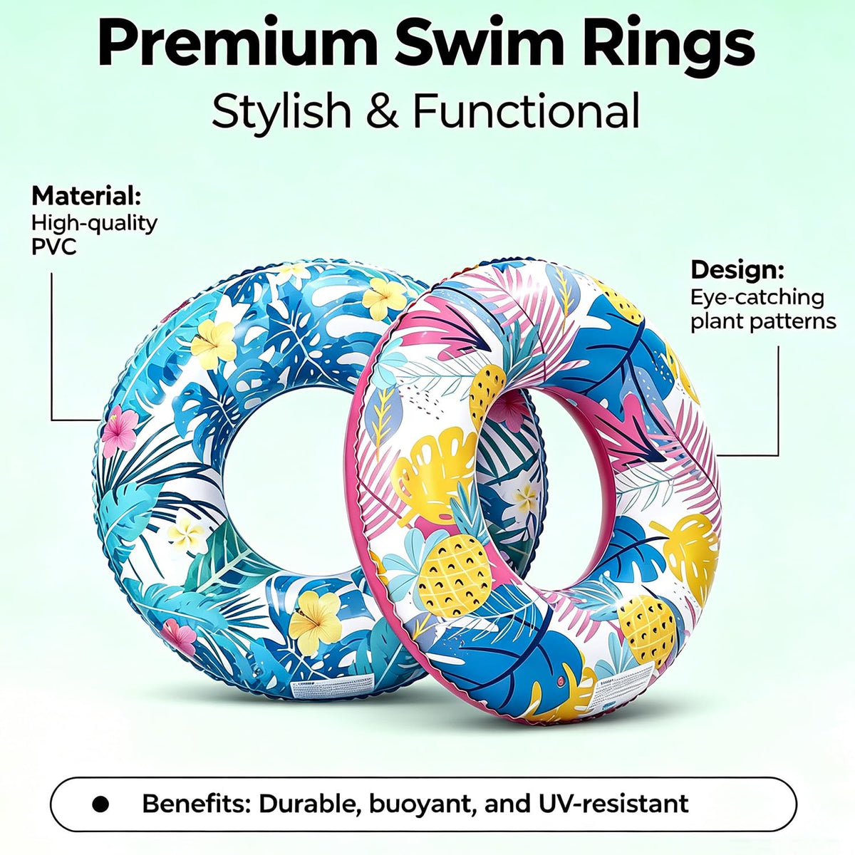 4-Pack 35" Inflatable Pool Floats M900