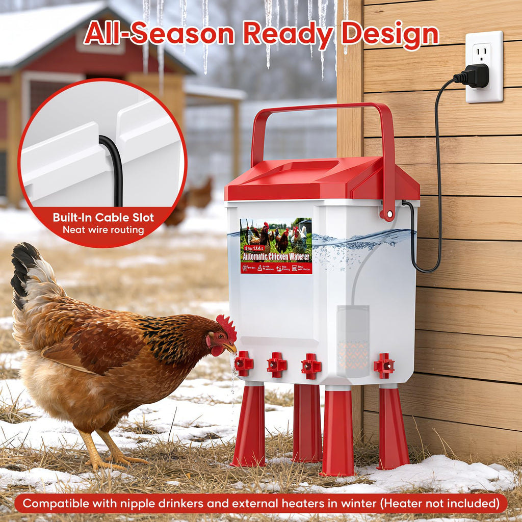 Automatic Chicken Waterer with Float Valve, 3 Gallons O478