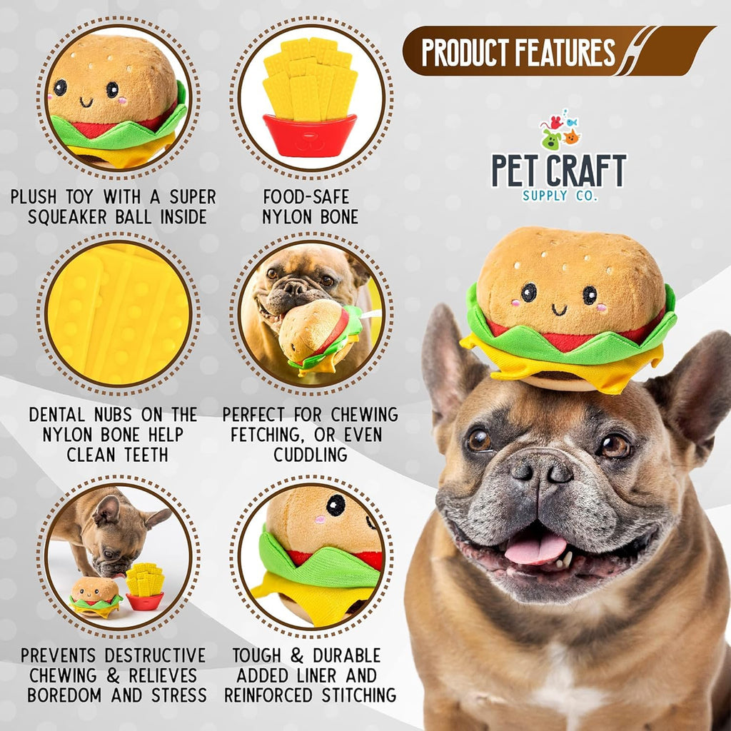 Nylon Squeaky Plush Dog Toys 2 Pack S83579