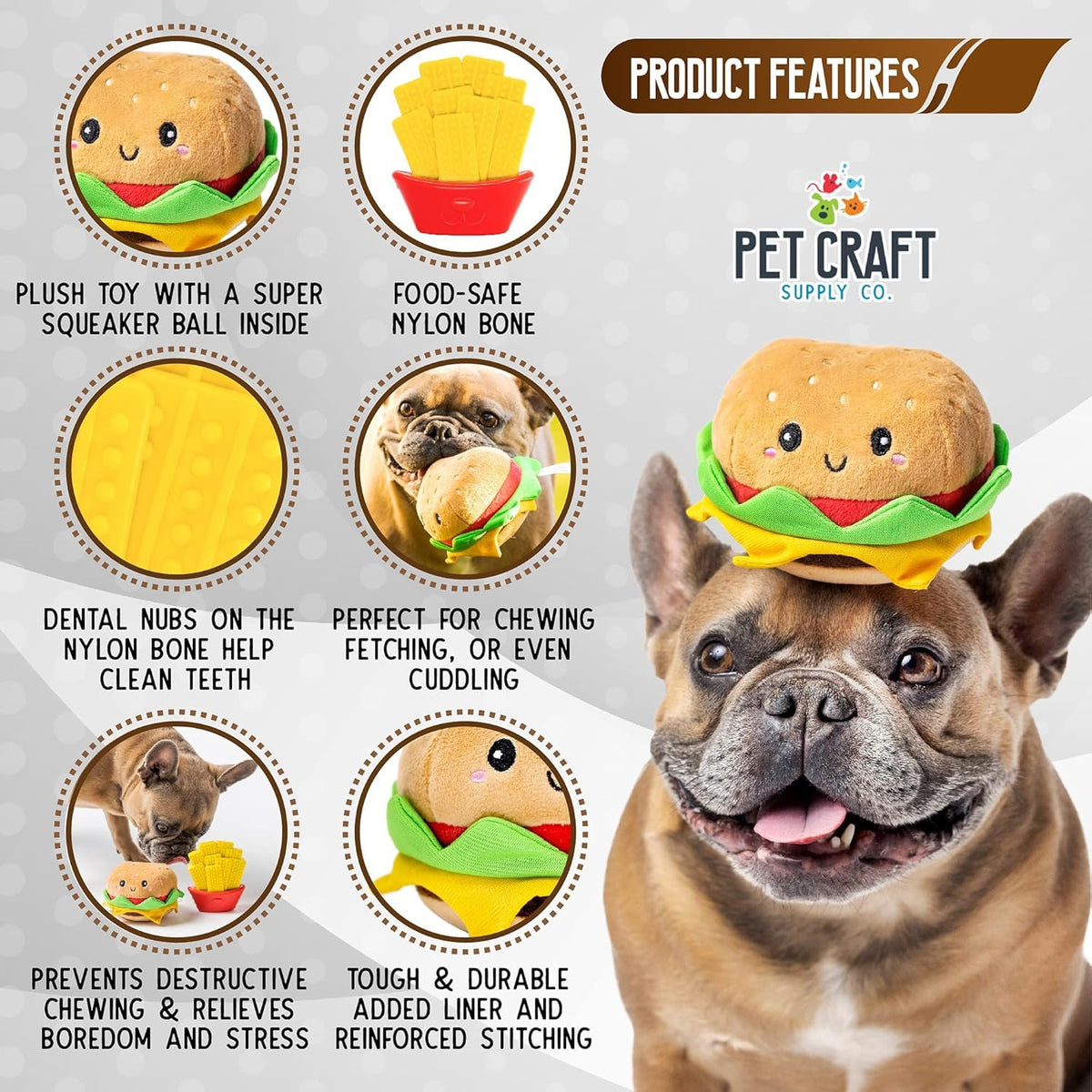 Nylon Squeaky Plush Dog Toys 2 Pack S83579