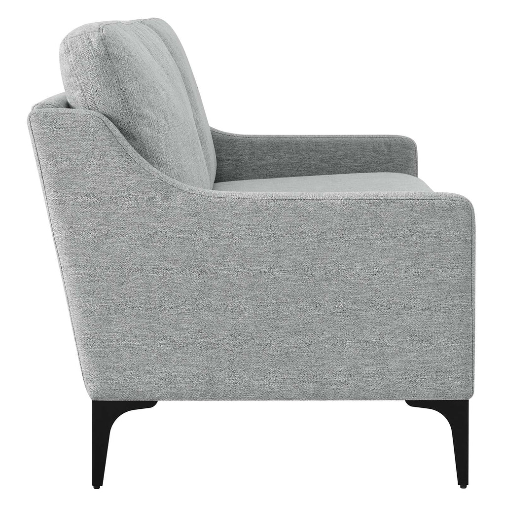 Light Gray Upholstered Fabric Loveseat S1651