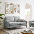 Light Gray Upholstered Fabric Loveseat S1651