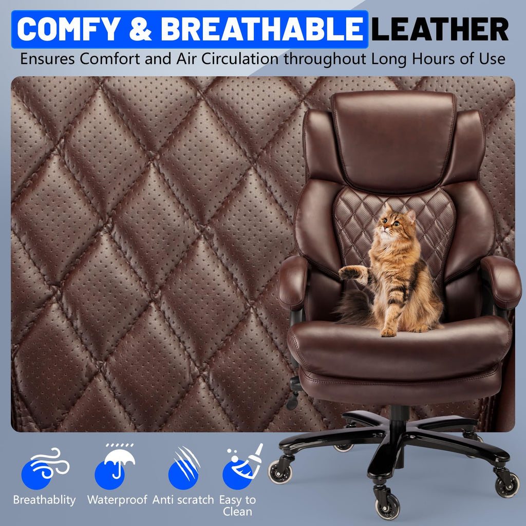 Big and Tall Office Chair with Adjustable Headrest H7304