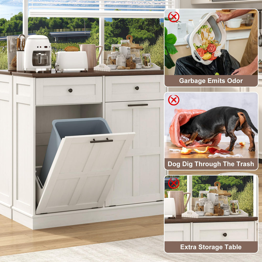 13 Gallon Double Tilt-Out Trash Can Cabinet Z14519