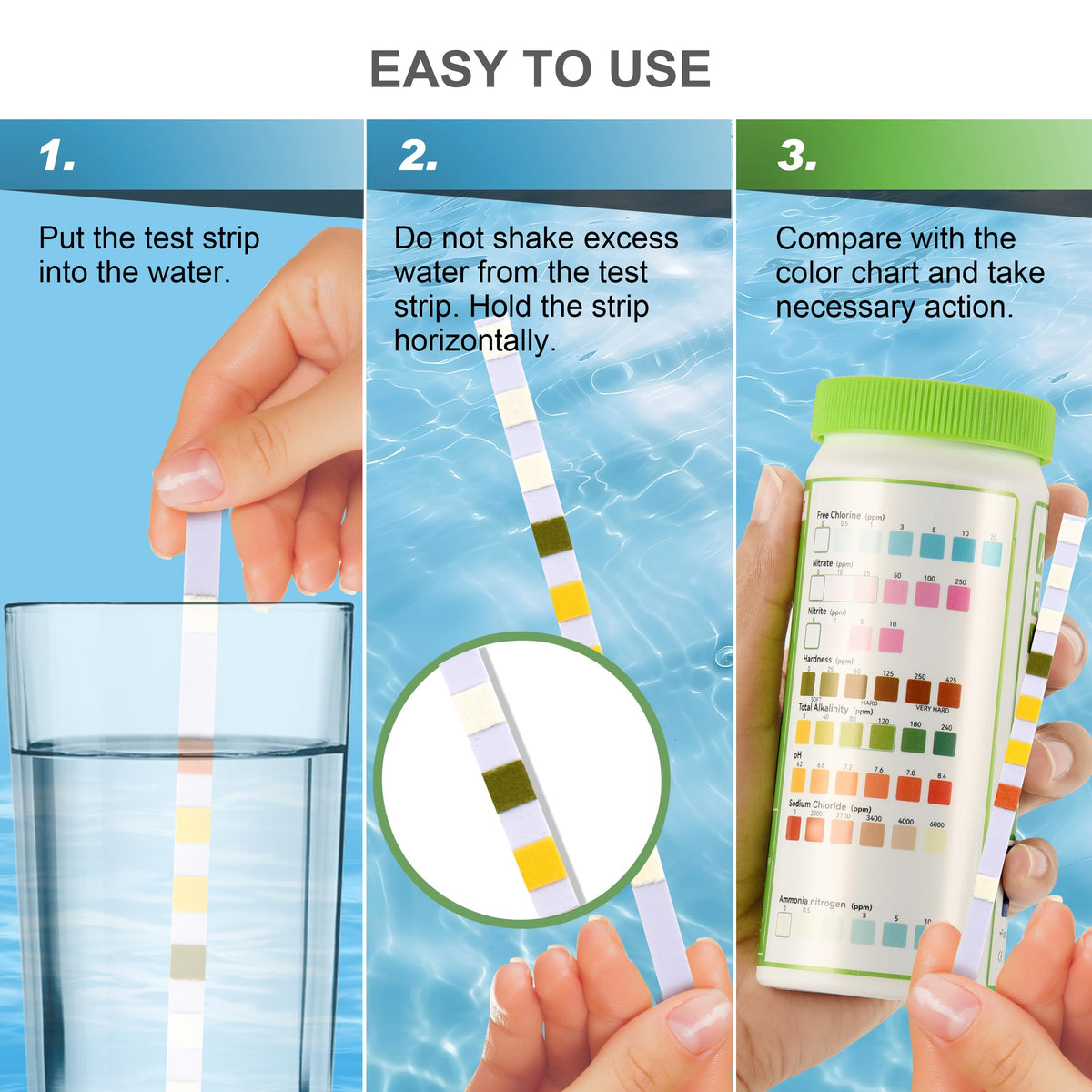 Aquarium Ammonia Test Strips 8-in-1 100 Strips M798931