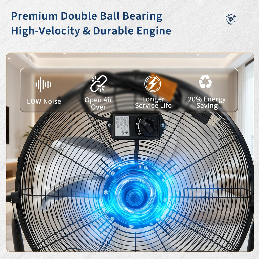 20'' 3000CFM Metal Floor Fan I943
