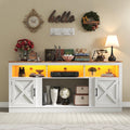 Farmhouse TV Stand for 70/75/80 Inch TV, White X780676