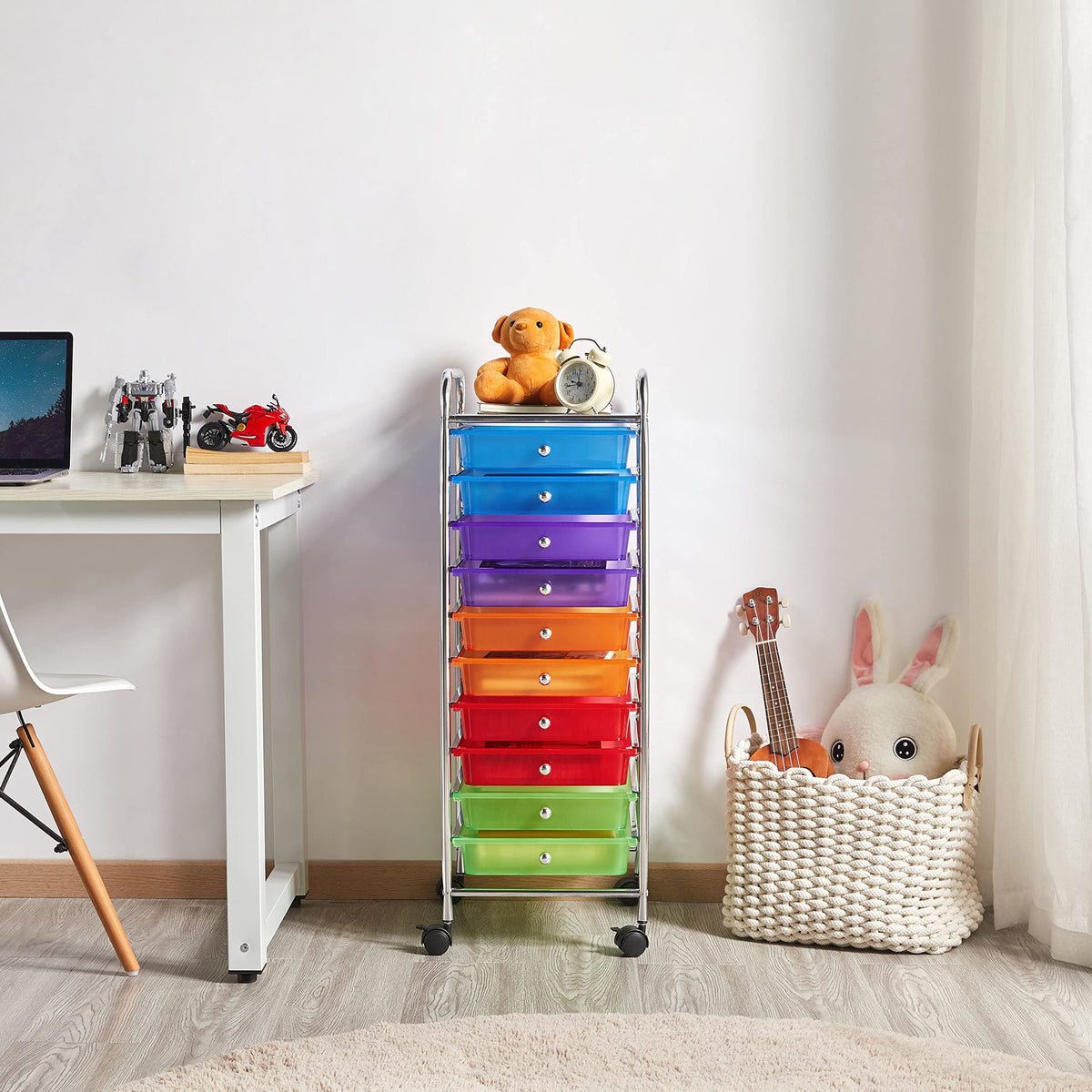 10 Drawer Rolling Cart with Locking Wheels Q8963