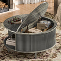 Round Coffee Table, 31.5" Lift-Top with Storage, Grey L884