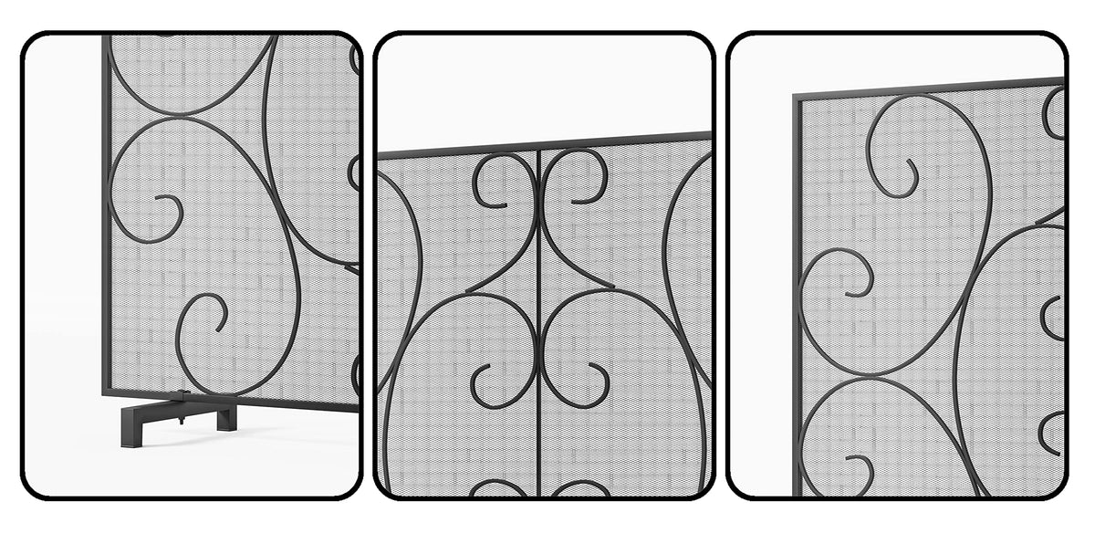 Handcrafted Metal Mesh Fireplace Screen S9735