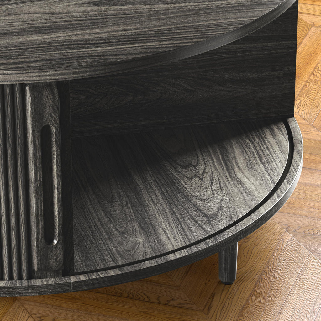 Round Coffee Table, 31.5" Lift-Top with Storage, Grey L884