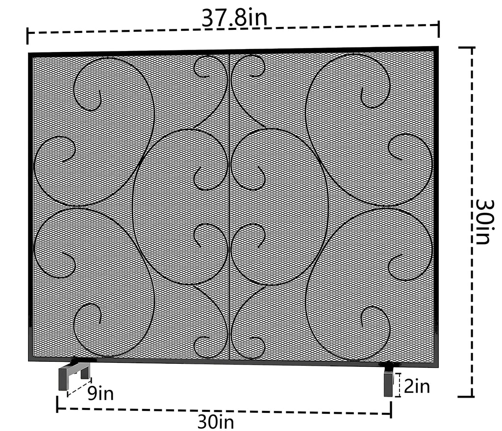 Handcrafted Metal Mesh Fireplace Screen S9735