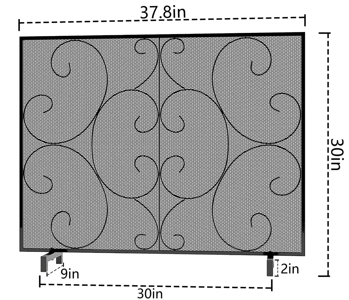 Handcrafted Metal Mesh Fireplace Screen S9735